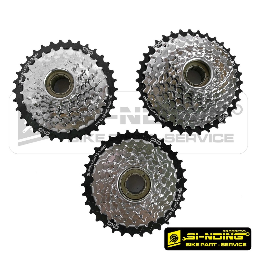 Gear Belakang Sprocket Freewheel 7 8 9 Speed 13 14 - 34T 36T Drat Ulir OXO MEGARANGE Sepeda MTB Fede