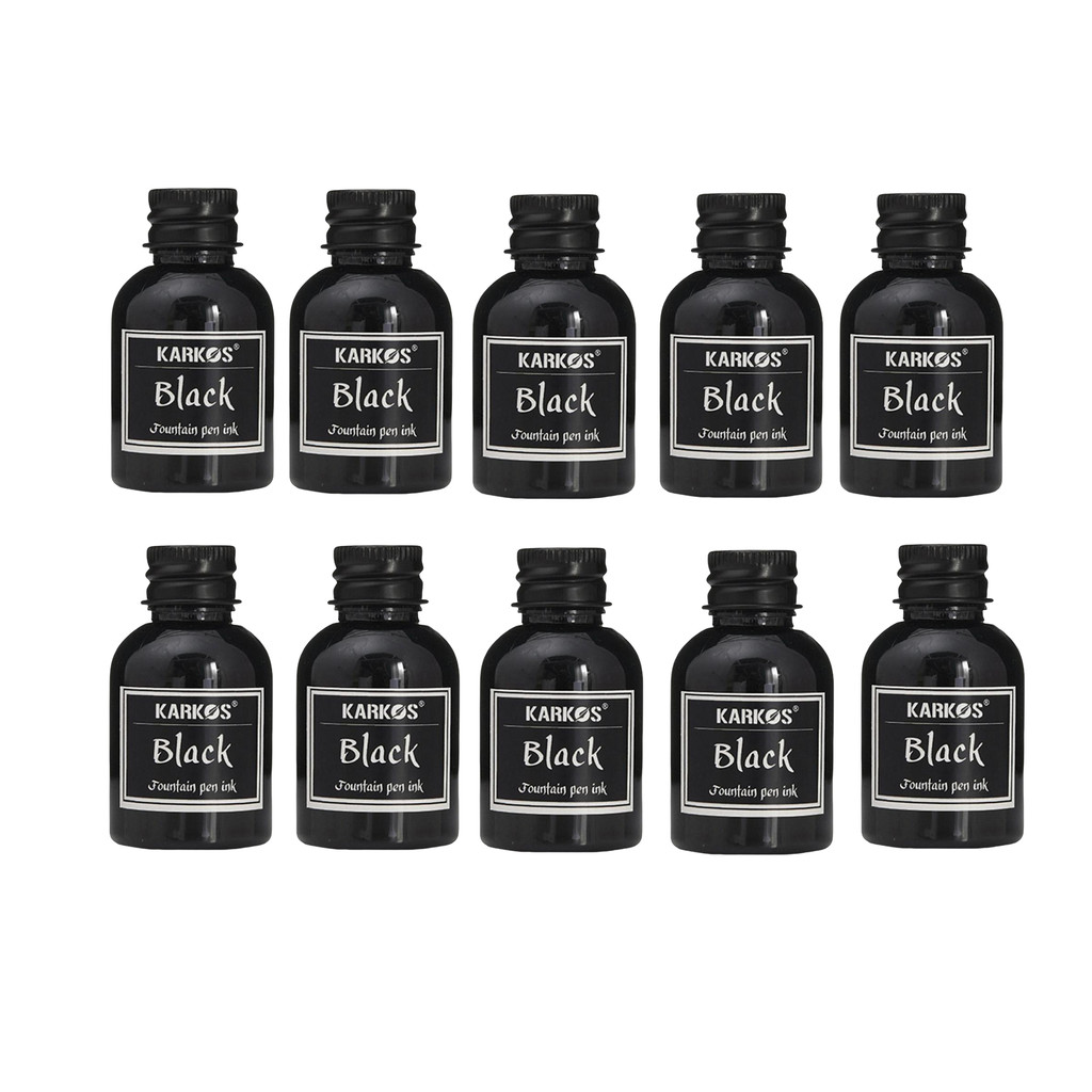 

10 Bottles Pure Black 30ml Fountain Pen Ink Refilling Ink Stationery School High Quality Calligraphy Writing Fountain Ink