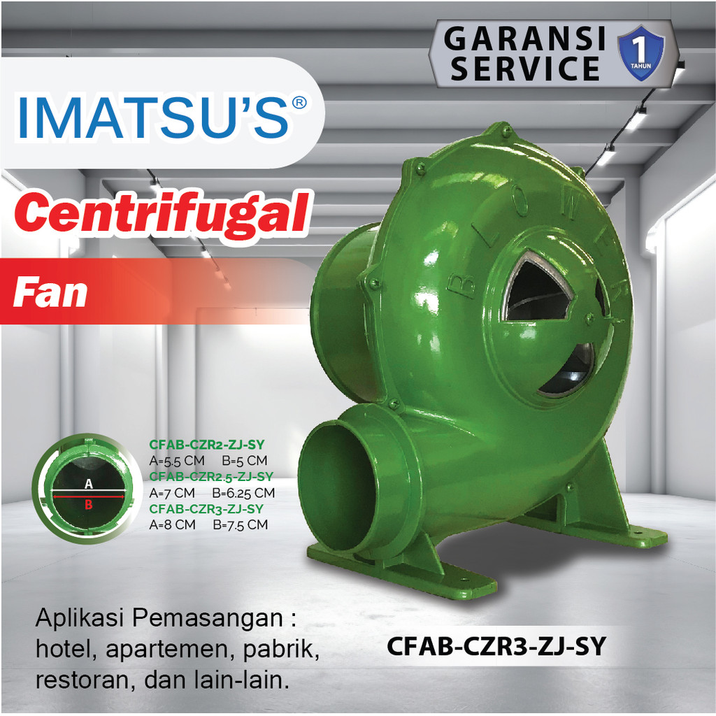 IMATSU'S Blower Keong 3 Inch Mesin Blower Electric Angin Duduk Tekanan Kuat Tinggi Industri