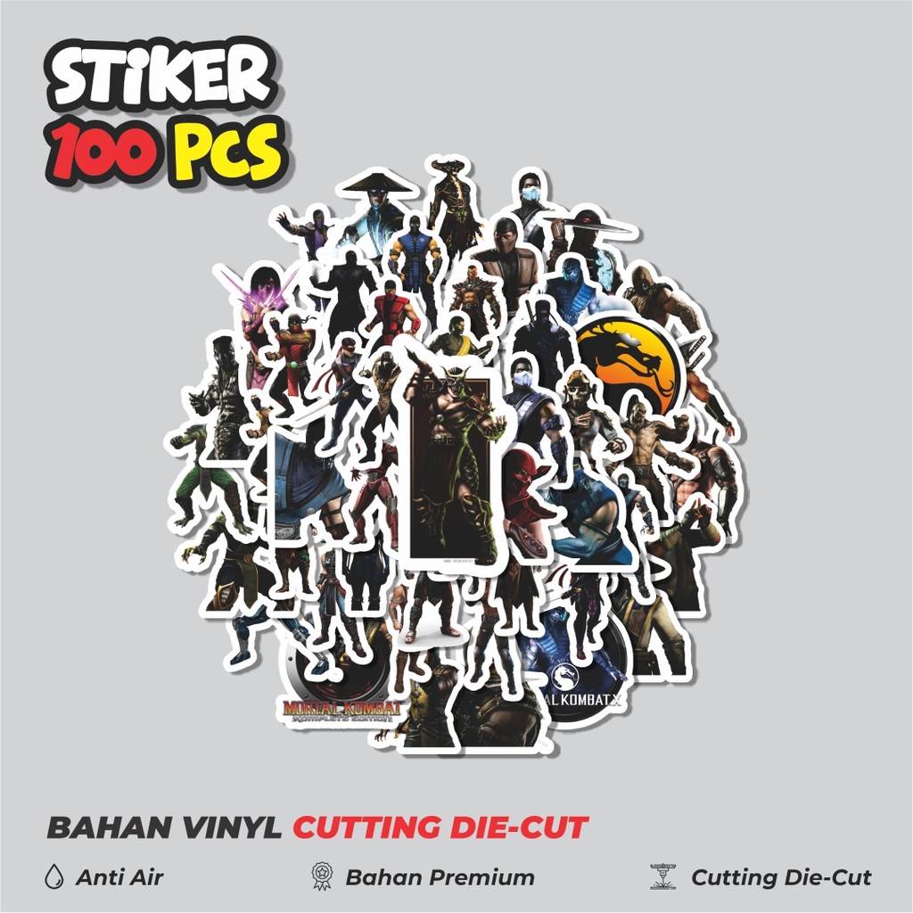 

Terbaru! 50 pcs Stiker Video Game Series Mortal Kombat Character Mix 2 Dekorasi Lucu Kreatif untuk Notebook, Skateboard, HP