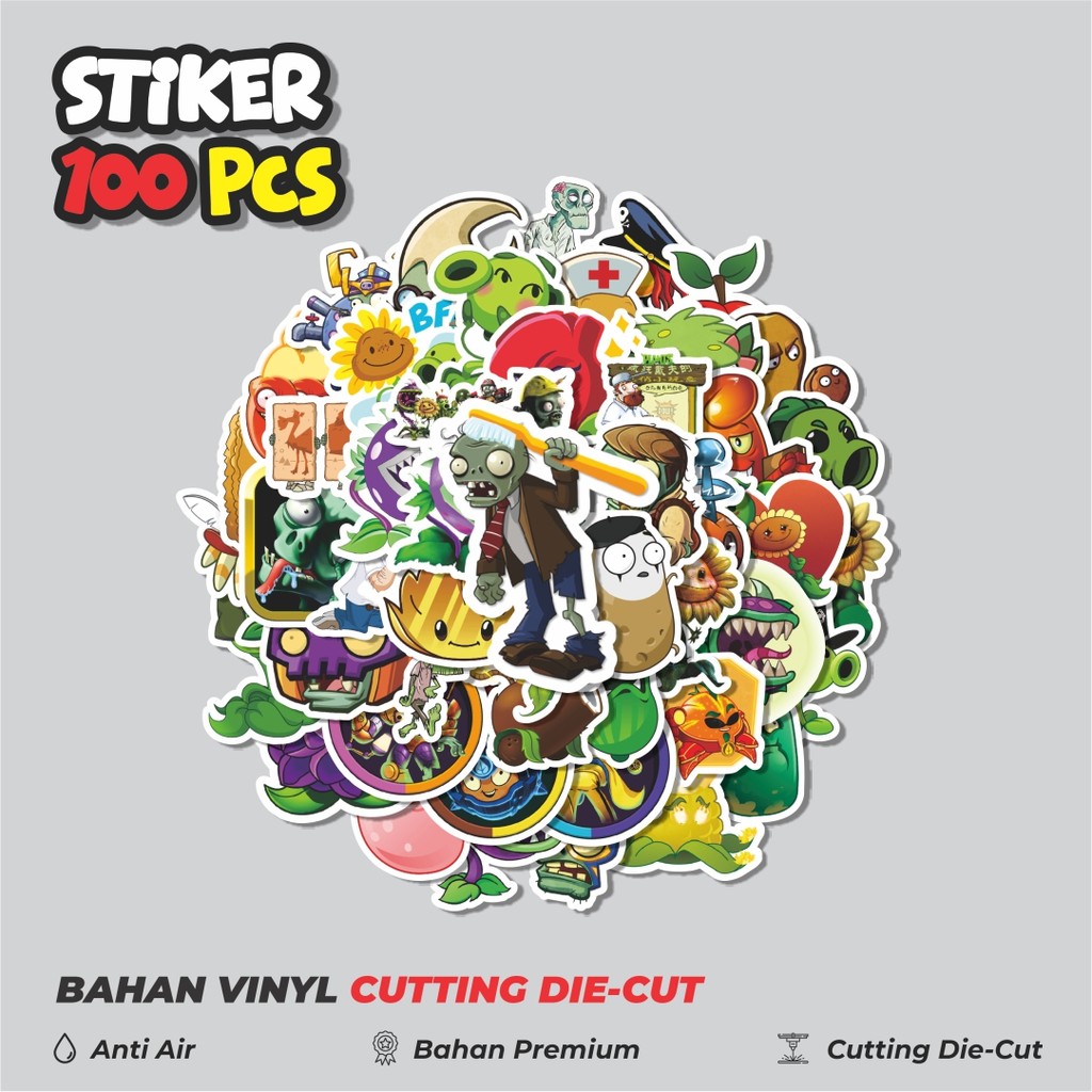 

Terbaru! 50 pcs Stiker Game Series PLANT vs ZOMBIE Character Mix 1 Dekorasi Lucu Kreatif untuk Notebook, Skateboard, HP