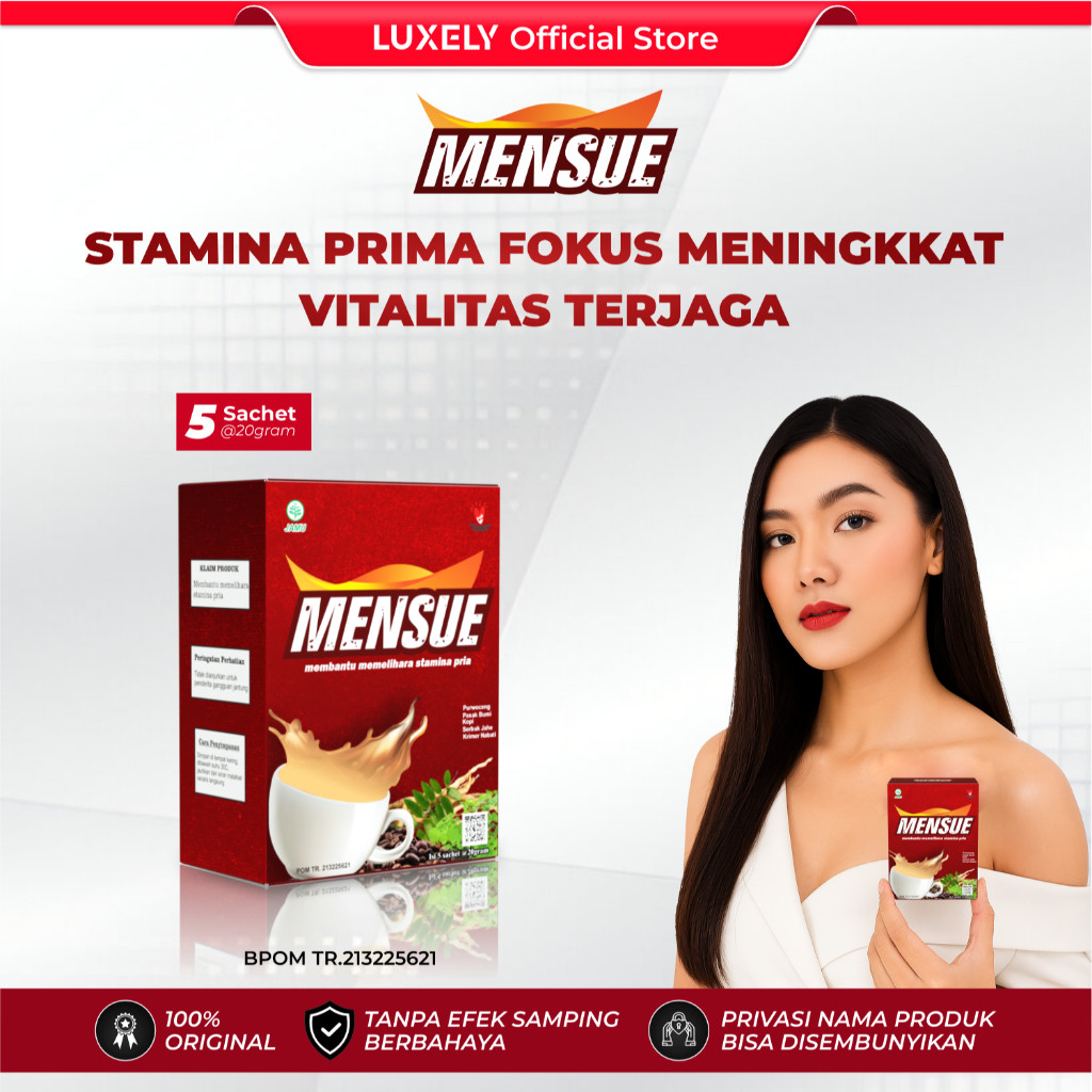 

Kopi herbal MENSUE 5 Sachet – Kopi Kuat Tahan Lama, Jahe, Purwaceng & Pasak-Bumi, Cleng Original