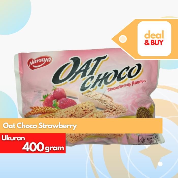 

Naraya Oat Choco Strawberry 400g Food Granola Oatmeal Sereal Diet Stroberi Cereal Susu
