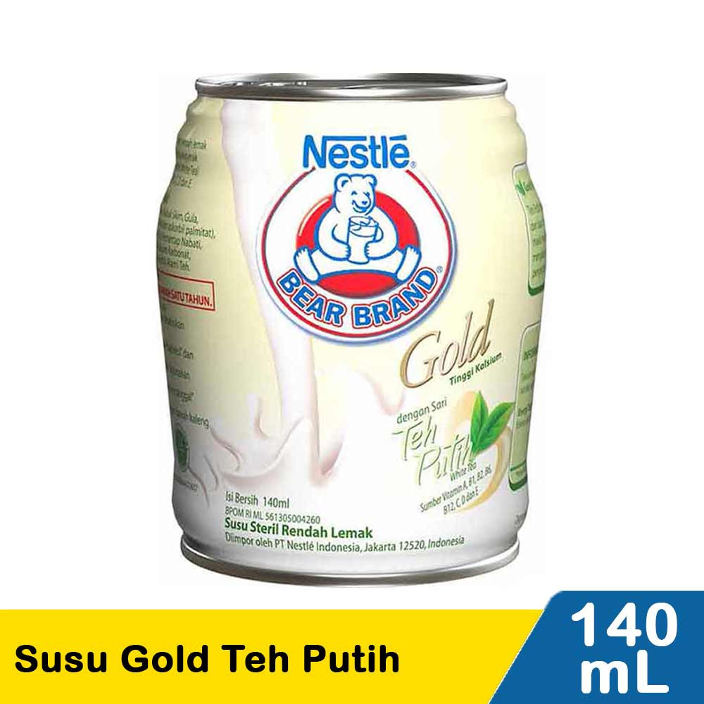 

BEAR BRAND Gold White Tea - teh putih kaleng 140ml ( Teh Siap Saji )