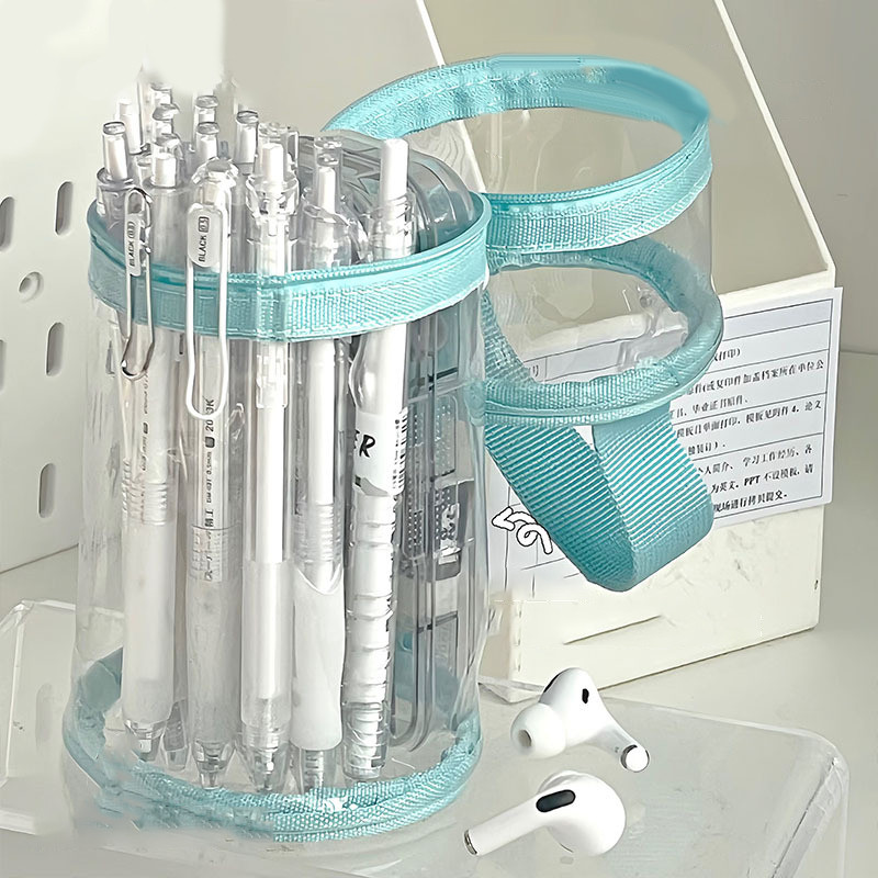 

High Quality Pen Holder Transparent Pencil Case Large Capacity Multi-functional Stationery Bag Portable Waterproof Pen Box