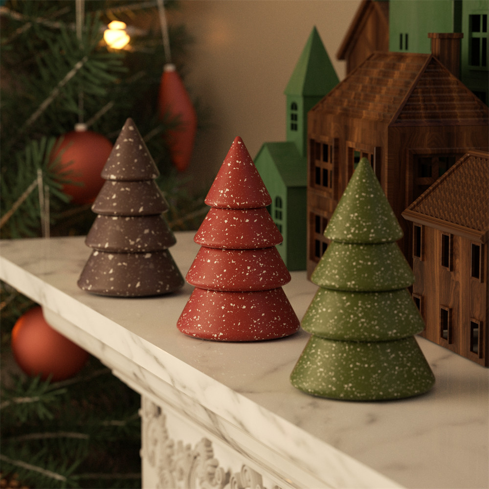 

Stacking Candle Jar Concrete Silicone Mold Tree Jesmonite Cement Mould Xmas Home Decoration