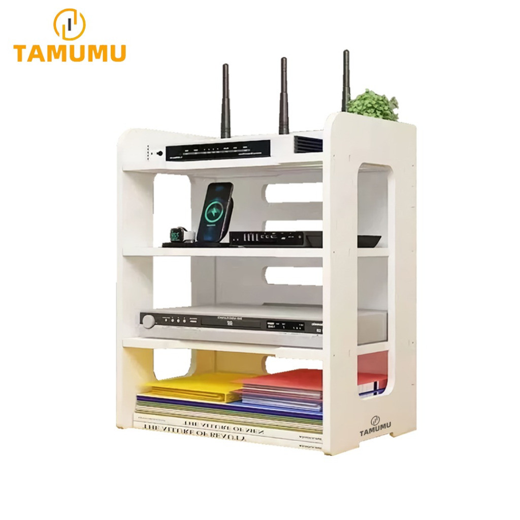 

Tamumu Rak Susun Penyimpanan Meja Kantor, Berkas Berkas Dan Wifi Tersusun