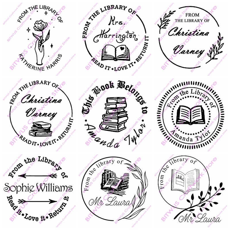 

Custom Book Stamp LIBRARY STAMP Ex Libris Teacher Stamp,Personalized self inking Book Belongs To,From the Library of ink Stamp