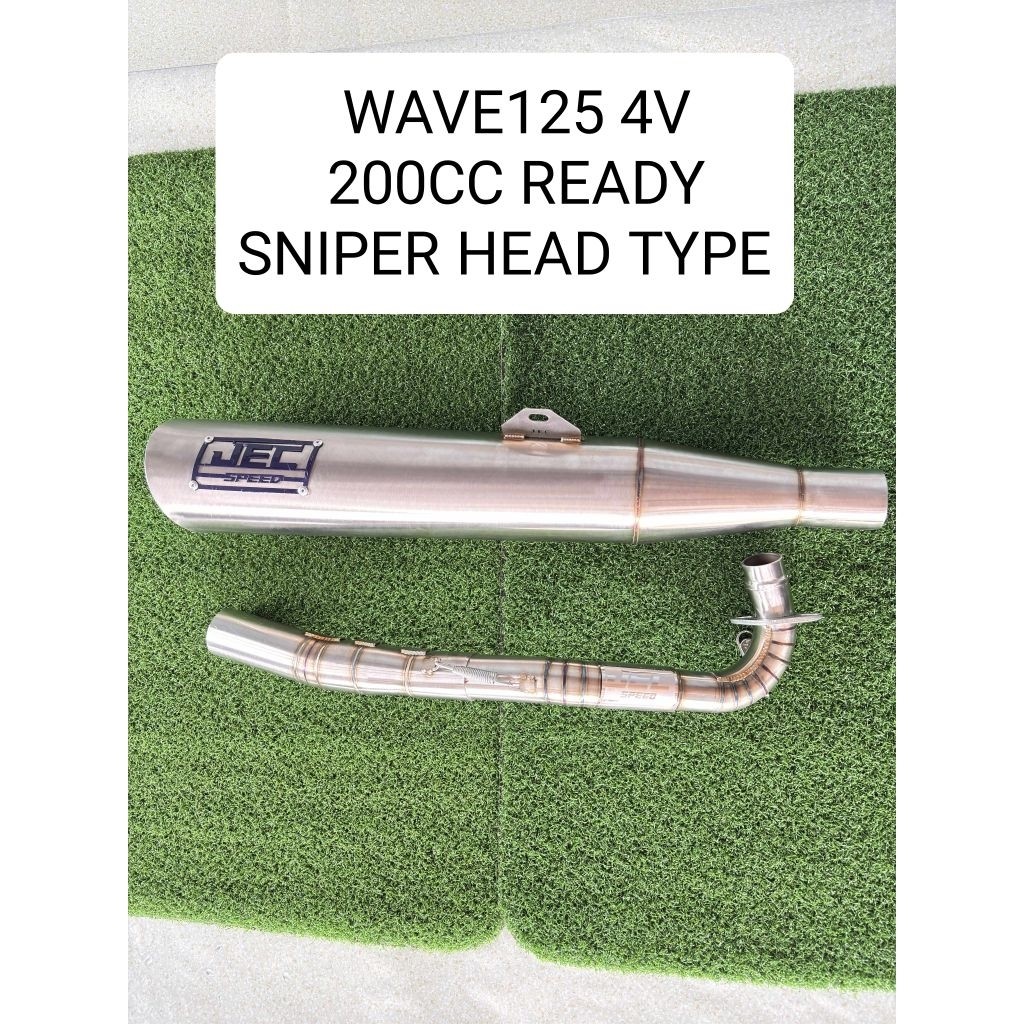 Titanium JECSPEED POWER PIPE WAVE 125 4VALVE  SNIPER HEAD TYPE 200CC READY