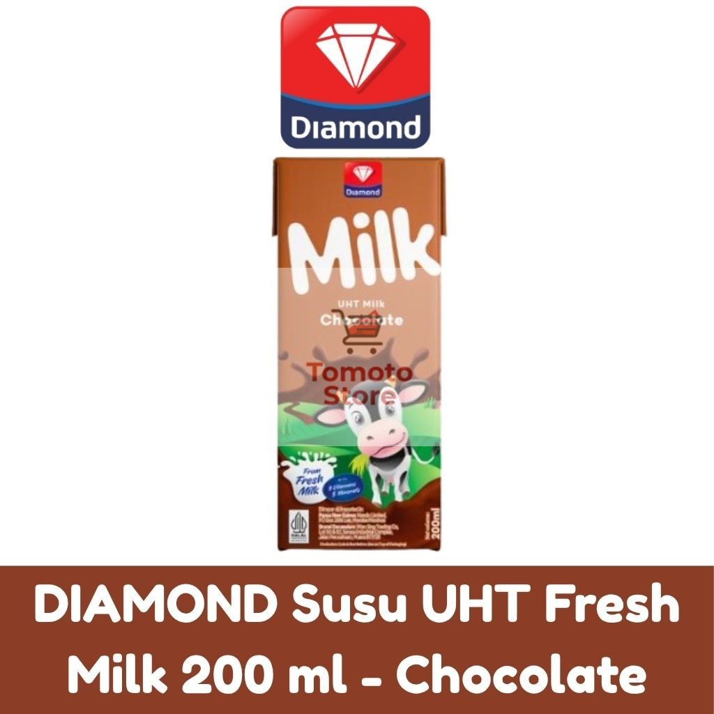 

✨ TOMOTOSTORE ✨ DIAMOND Susu UHT Full Cream Fresh Milk 200 ml - Chocolate