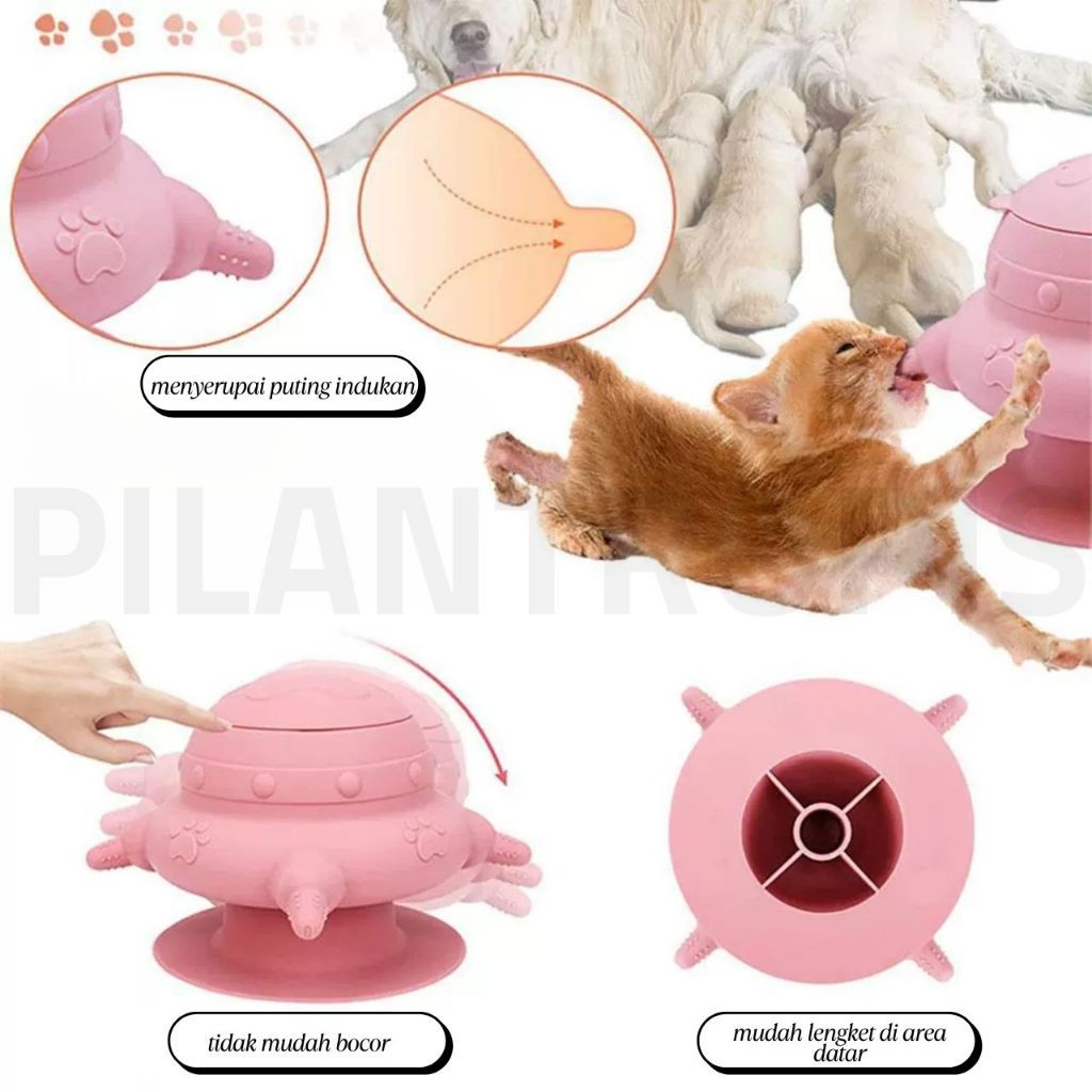NJ39DF Dot Anak Kucing Bayi Baru Lahir 4 5 Lubang Silikon Food Grade Botol Susu Kucing Kitten Puppy