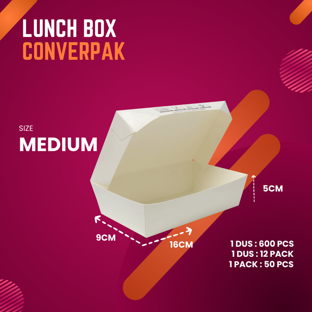 

LUNCH BOX LARGE/MEDIUM - CONVERPACK / WADAH MAKANAN / WADAH SEKALI PAKAI