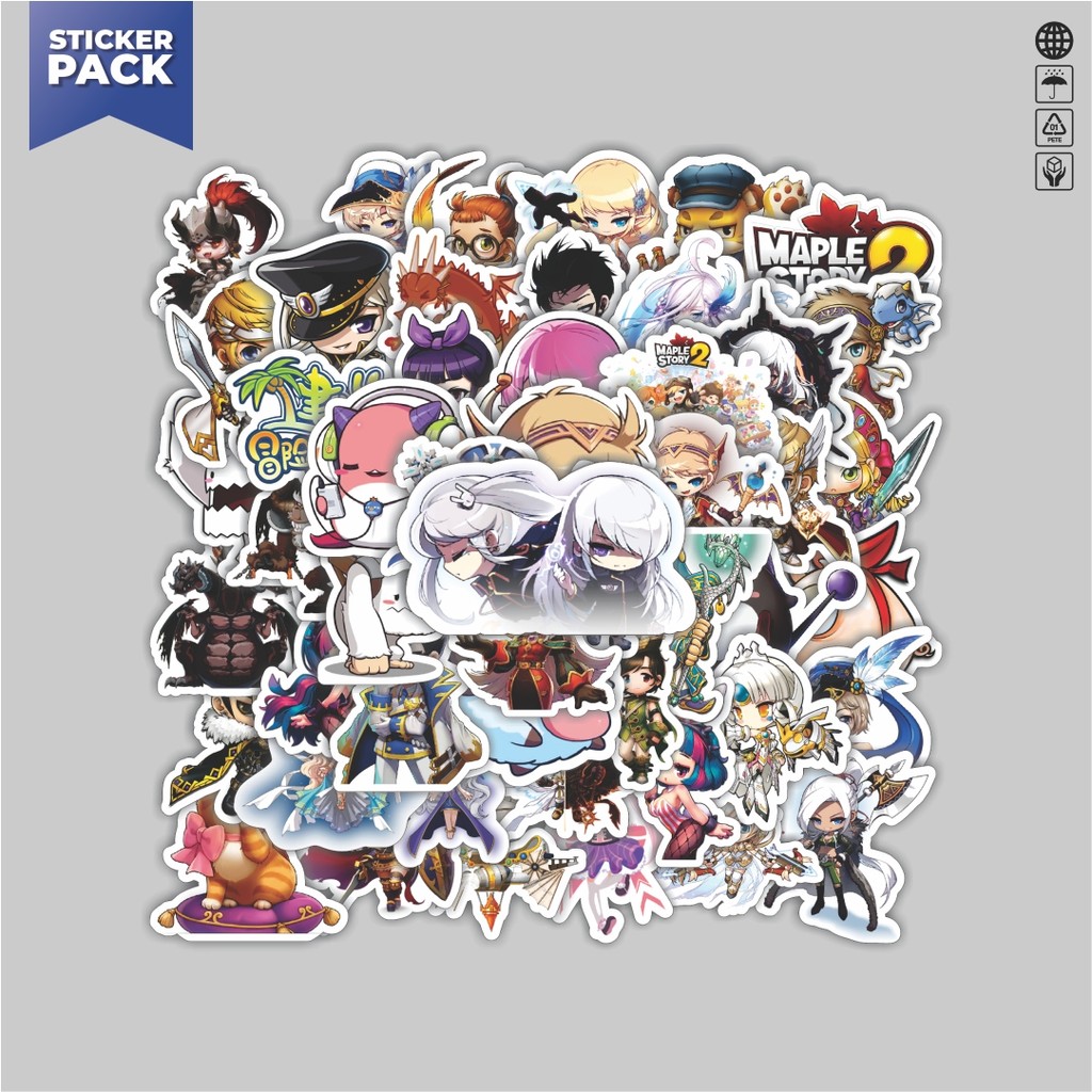 

[100PCS]Stiker Pack Stiker Game Series Maple Story Mix 3 Aesthetic Vinyl Anti Air Dekorasi Sticker Laptop Buku Journal Koper Helm Casing HP Gitar Helm Skateboard