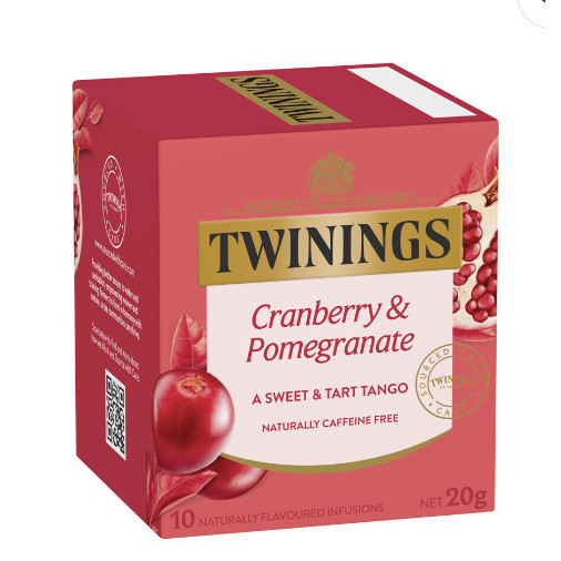 

Twinings Cranberry & Pomegranate Infusions Tea Bags | 10 Pack