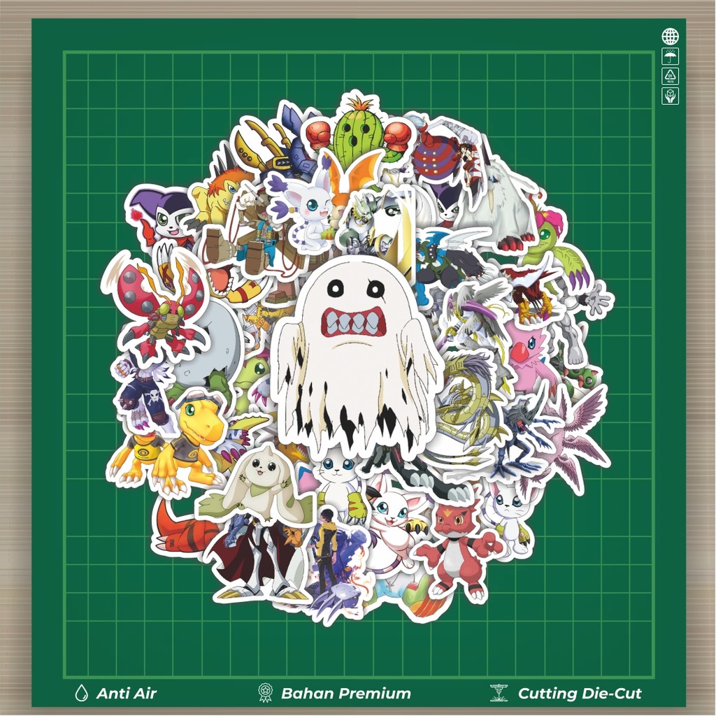 

HOT 50 PCS STIKER Stiker Anime Series Digimon Character Mix 5 Stiker Fashion Cars Decal Dingin Kartu Album Custom Vinyl Anti Air- Sticker Aesthetic Buku Journal Koper Casing HP Tablet Laptop Helm Motor Botol Minum