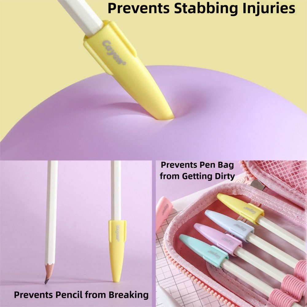 

12Pcs Universal Pencil Cap Anti-drop Anti-swallow Pencil Protective Case Durable Eco-Friendly Tip Protector Gift