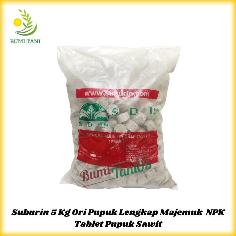 NEW PRODUK Pupuk Majemuk Lengkap Tablet PMLT NPK Suburin 5 Kg Original TERLARIS