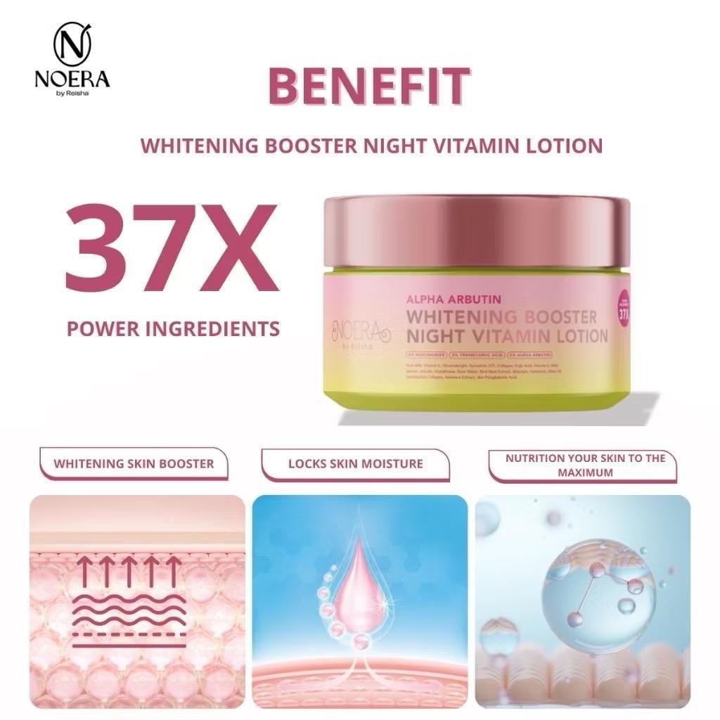 Promo Noera Whitening Booster Night Vitamin Lotion | Whitening Lotion | HB Dosting Pemutih Badan By 