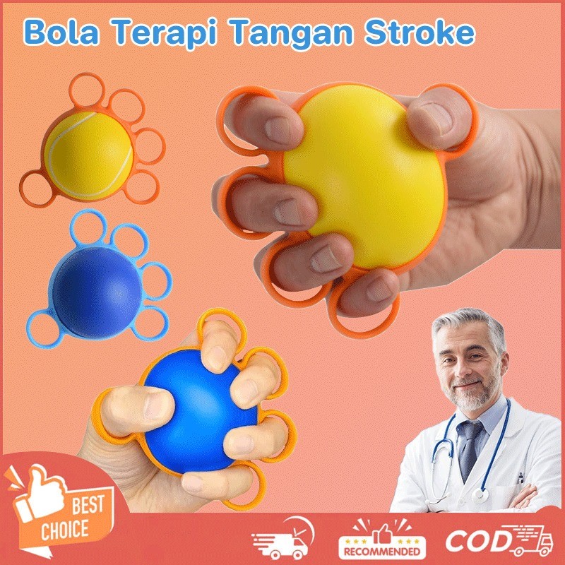 Bola Terapi Tangan Stroke Bola Terapi Tangan Grip Ball Silikon Rubber Ring