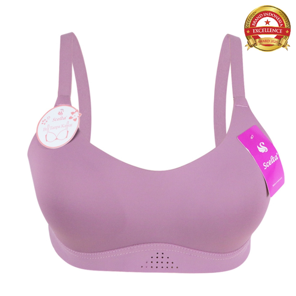Scelta - Daily Bra Motif Polos Big Size Tanpa Kawat Busa Tipis Bh Sce PB1885