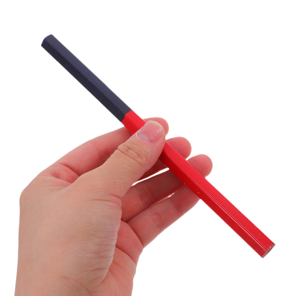 

Dual Color Red Blue Double-Headed Pencil Hexagonal Carpenter Woodworking Measuring Marking Sketch Builder Construction for Home