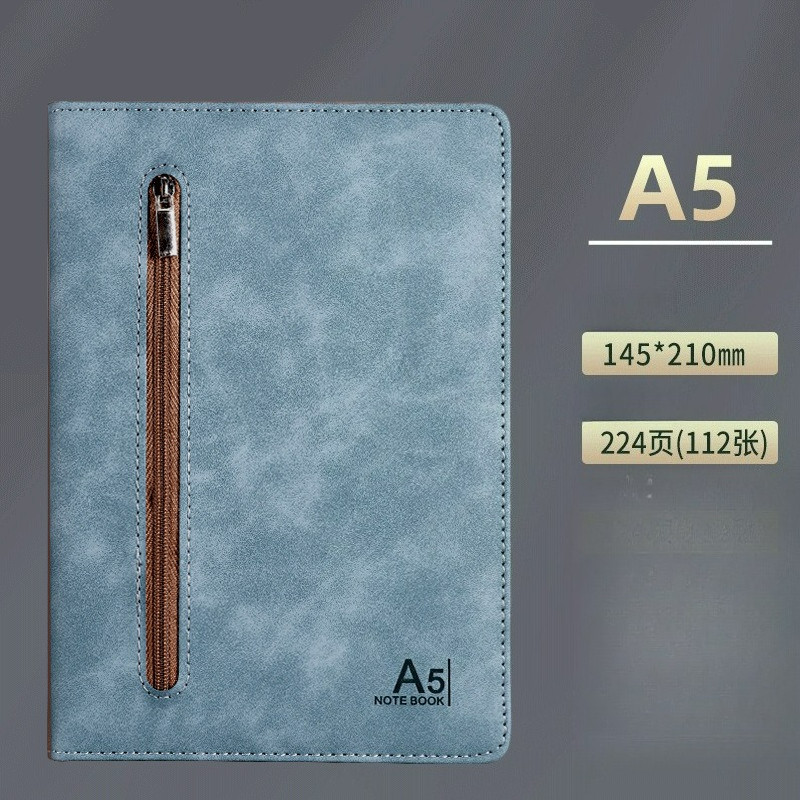 

A5 Notebook Notepad Small Fresh Leather Book with Pocket Diary Student Book Business Office Supplies Send Signature Pen