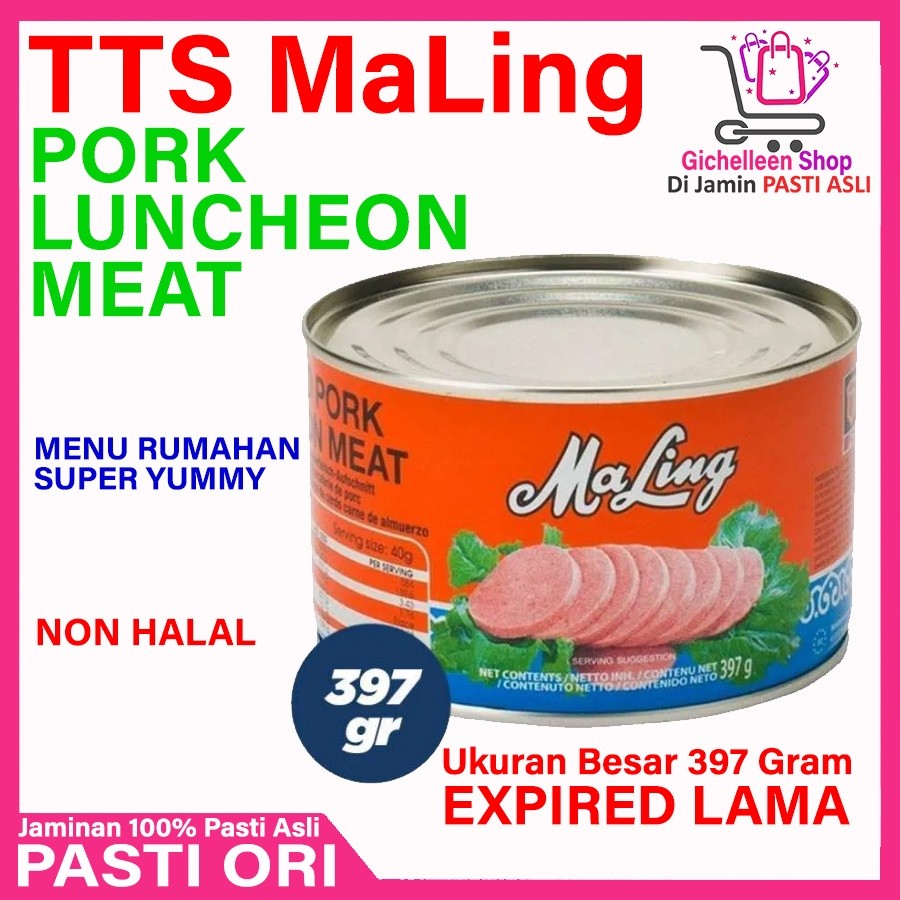 

Ham Maling TTS 397 Gram - Ma Ling Luncheon Pork Daging Olahan Kaleng Ham Babi 397gr 397gram gr
