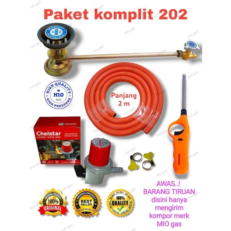 1 SET KOMPLIT Tungku + Kompor Mawar Mie Ayam Bakso No. 202 ORI 100% PATEN GAS high quality Trade Mar