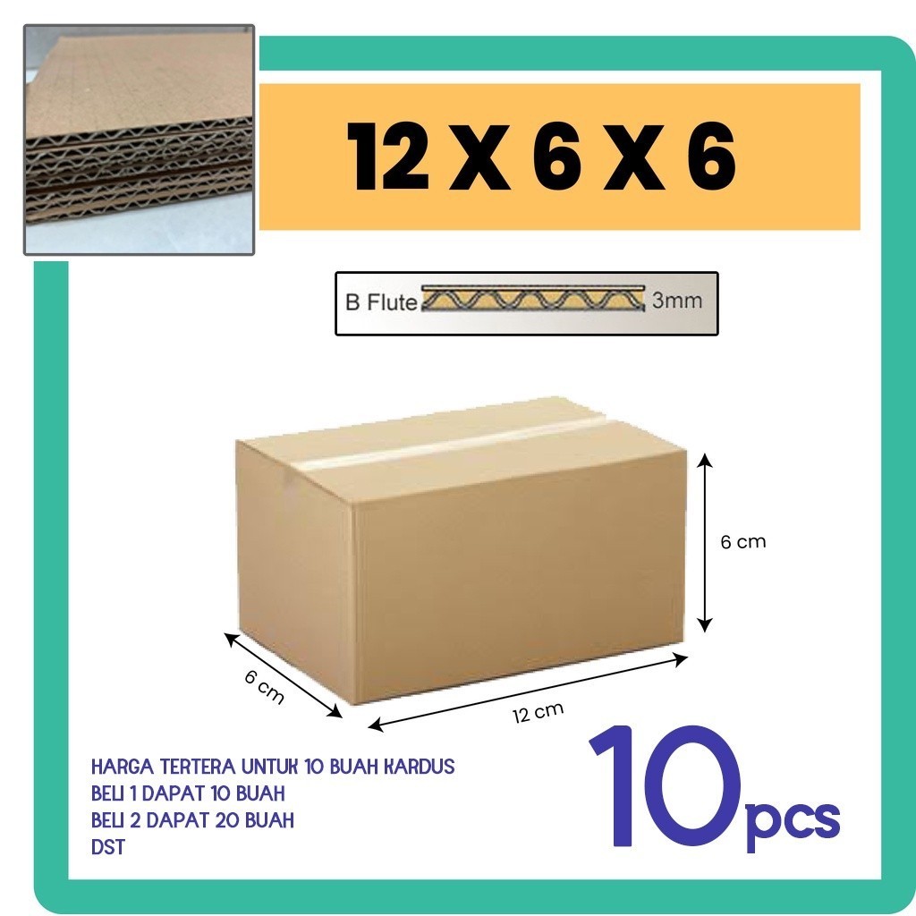 

(EP) 10 BUAH Kardus Karton DUS 12X6X6 CM single wall craft KUAT KAKU BAGUS