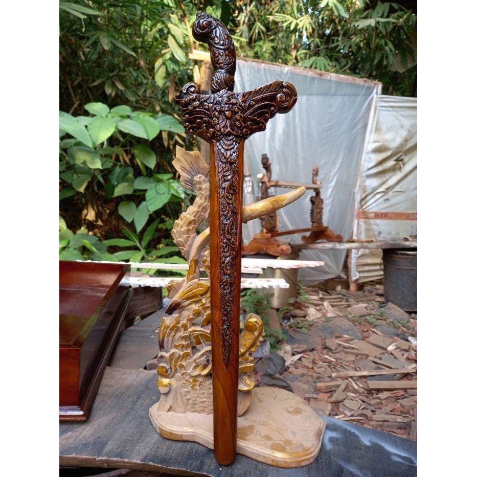 Warangka Keris Full Ukiran FInishing patrem standart sudah lubang CJ4354
