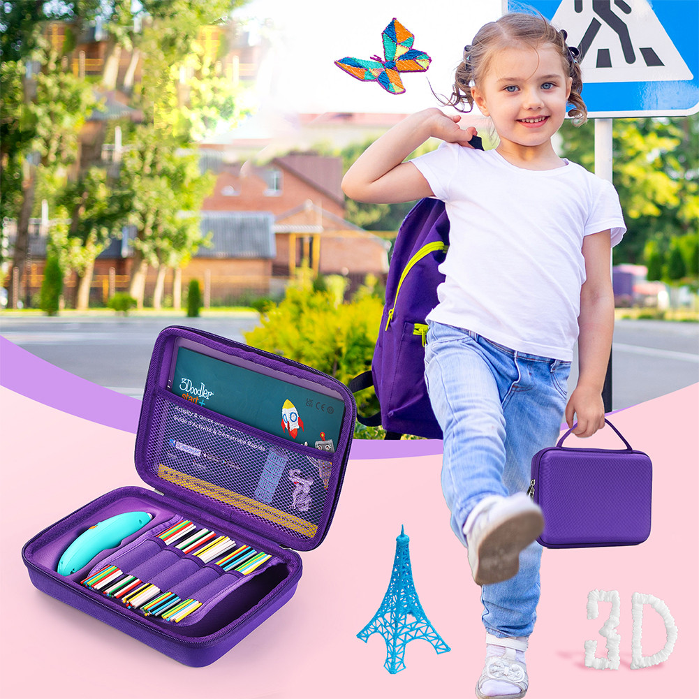 

Hard Carrying Case for 3Doodler Start+ Essentials (2024) 3D Pen Set with Mesh Pocket Storage Case Carrying Bag for Printing Pens