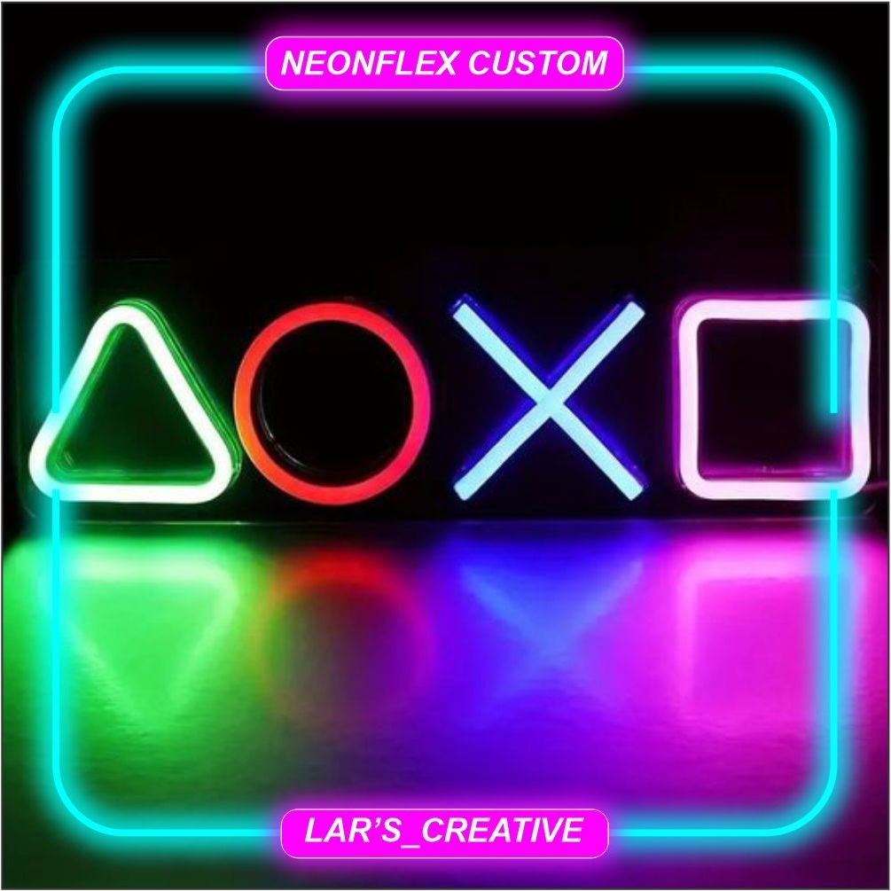 Neon Flex LED Logo Game Dekorasi Kamar Gaming Lampu Hiasan Keren