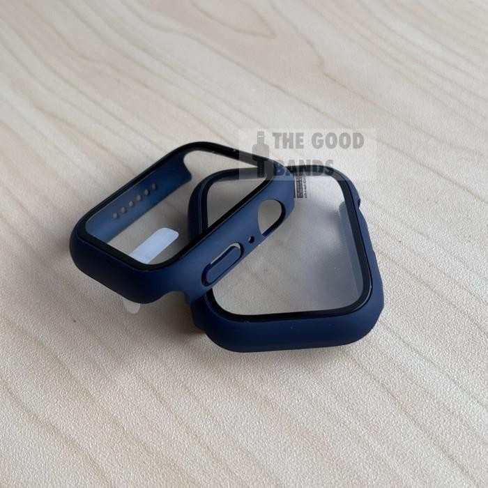 Case Apple Watch 7 Casing & Glass Full Cover TG Hard 41MM 45MM BUMPER - MIDNIGHT BLUE, 46MM Seri 10