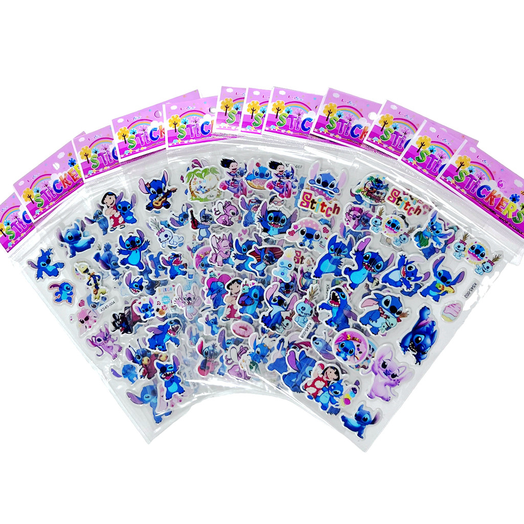 

12pcs Disney Stitch Bubble Sticker Kawaii Anime Cartoon Three Dimensional 3D Puffy Bulk Stickers Pack Kids Girl DIY Toy Gift