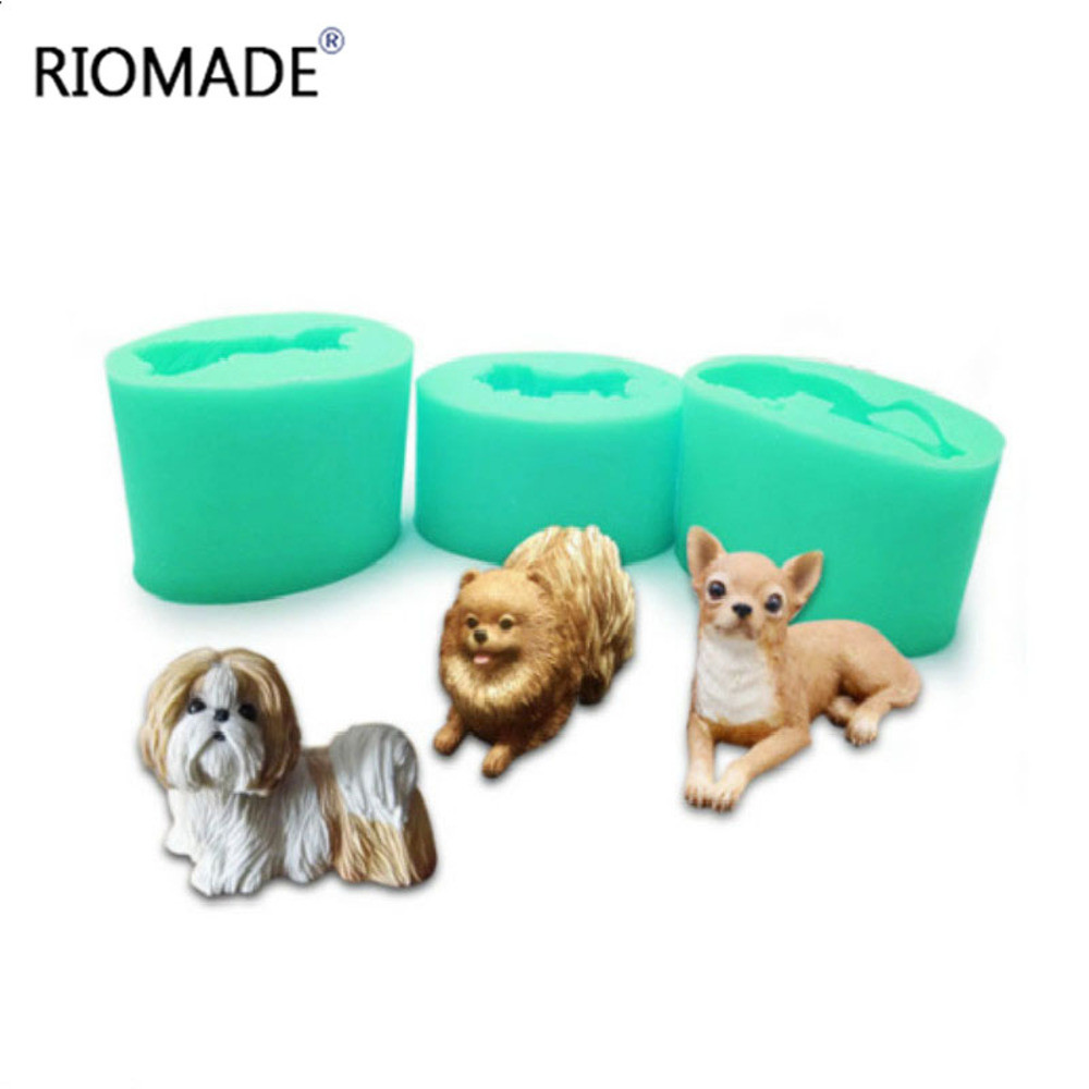 

3D Dog Shape Silicone Molds Big Size Chihuahua Pomeranian Shih Tzu Animal Candle Clay Mold DIY Gypsum Ornaments Decorating Tool