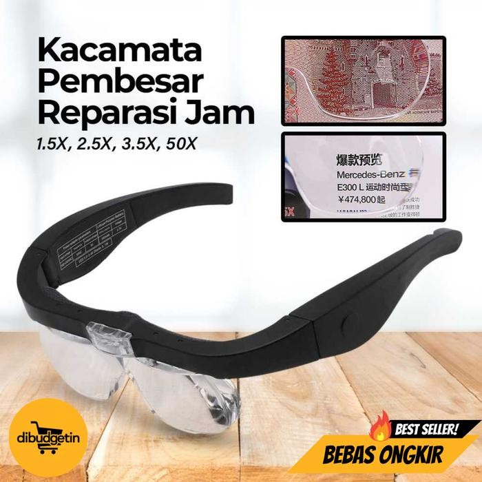 Kaca Pembesar Kacamata Reparasi Lup with 2 LED 4 Magnifier Lens - ZEAST 11537DC
