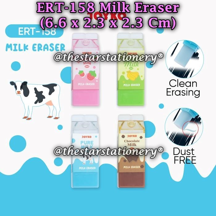 

(1 Pak Isi 24 Pcs) GROSIR Penghapus JOYKO ER-158 Milk Eraser / Penghapus Joyko ERT-158 (1 Pack/24)