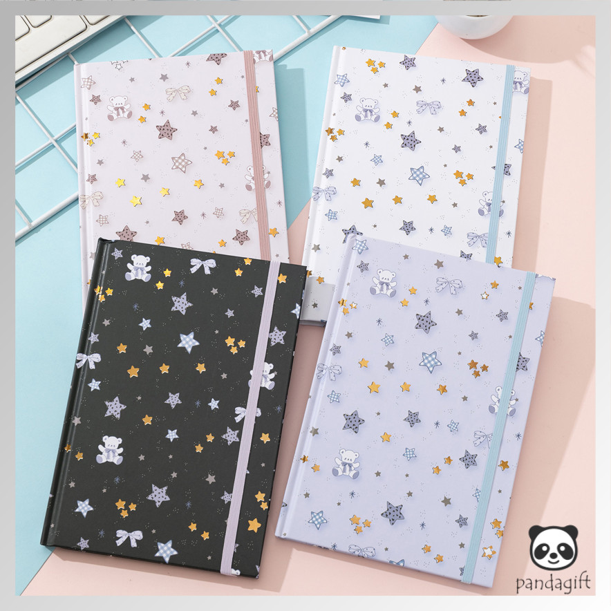 

Premium Notebook Hard Cover A5 80Lembar Minimalis Buku Catatan Estetik Elegan Bear Star - GG0645