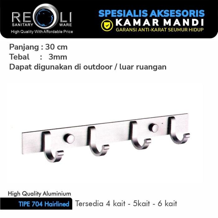 Kapstok Aluminium 4 Hook REOLI

