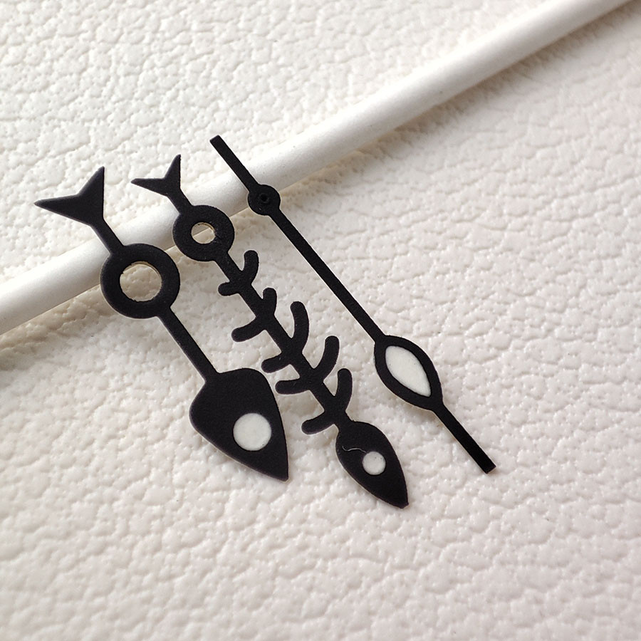 NH35 Hands Black Fish Bone Hands Watch Accessories Blue Luminous Hand For NH35 NH36 NH38 NH70 Moveme