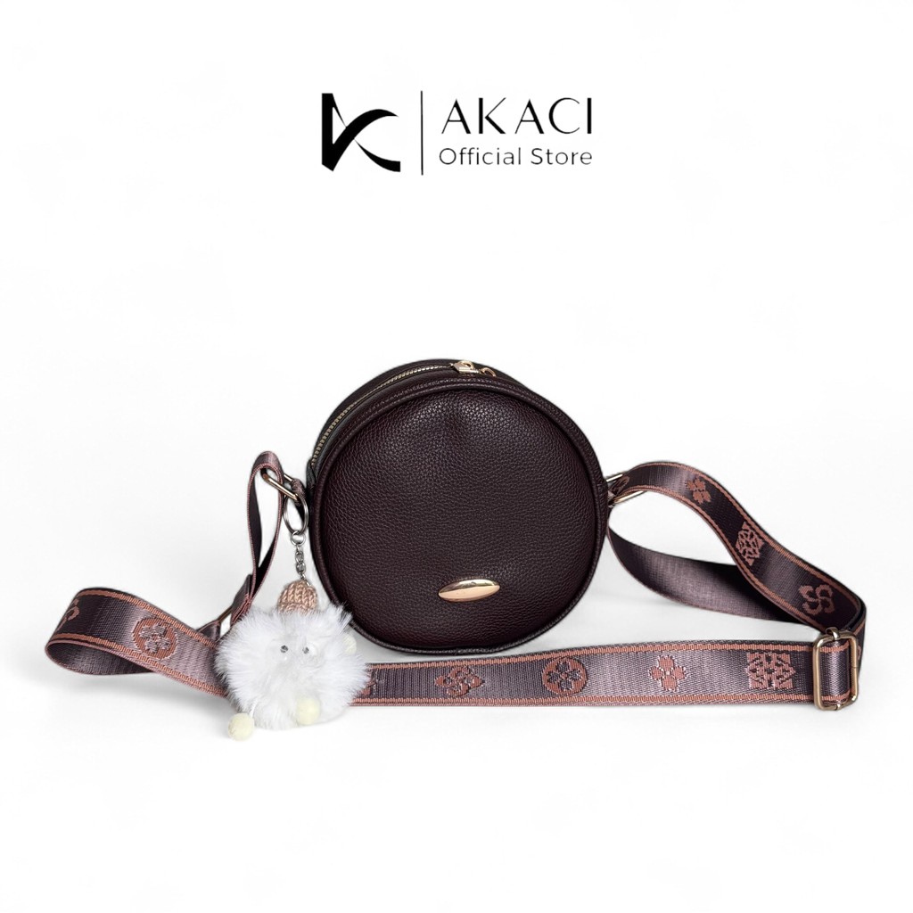 Akaci - Tas selempang dan bahu Bonny 09-8525 Bahan kulit papirut 1 ruang tas selempang kecil wanita 