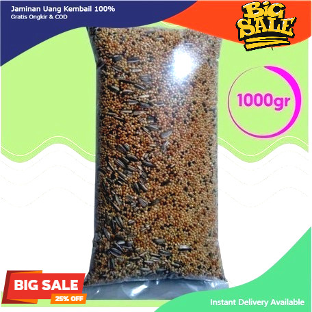 Milet Campur Kwaci 1kg Lovebird Perkutut Komplit Pakan Burung Kiloan Murah