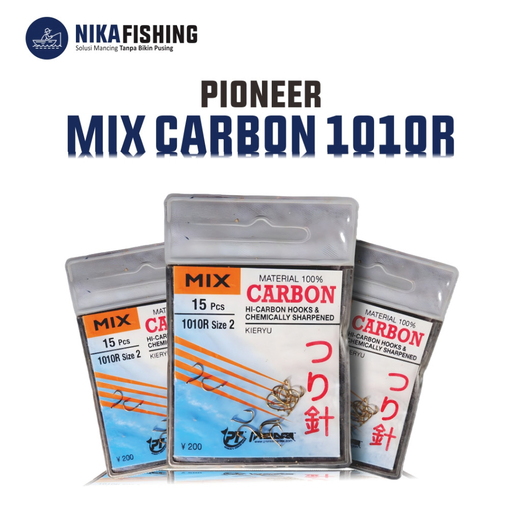 Mata Kail Pancing Carbon Mix 1010r Emas Kuning Lubang