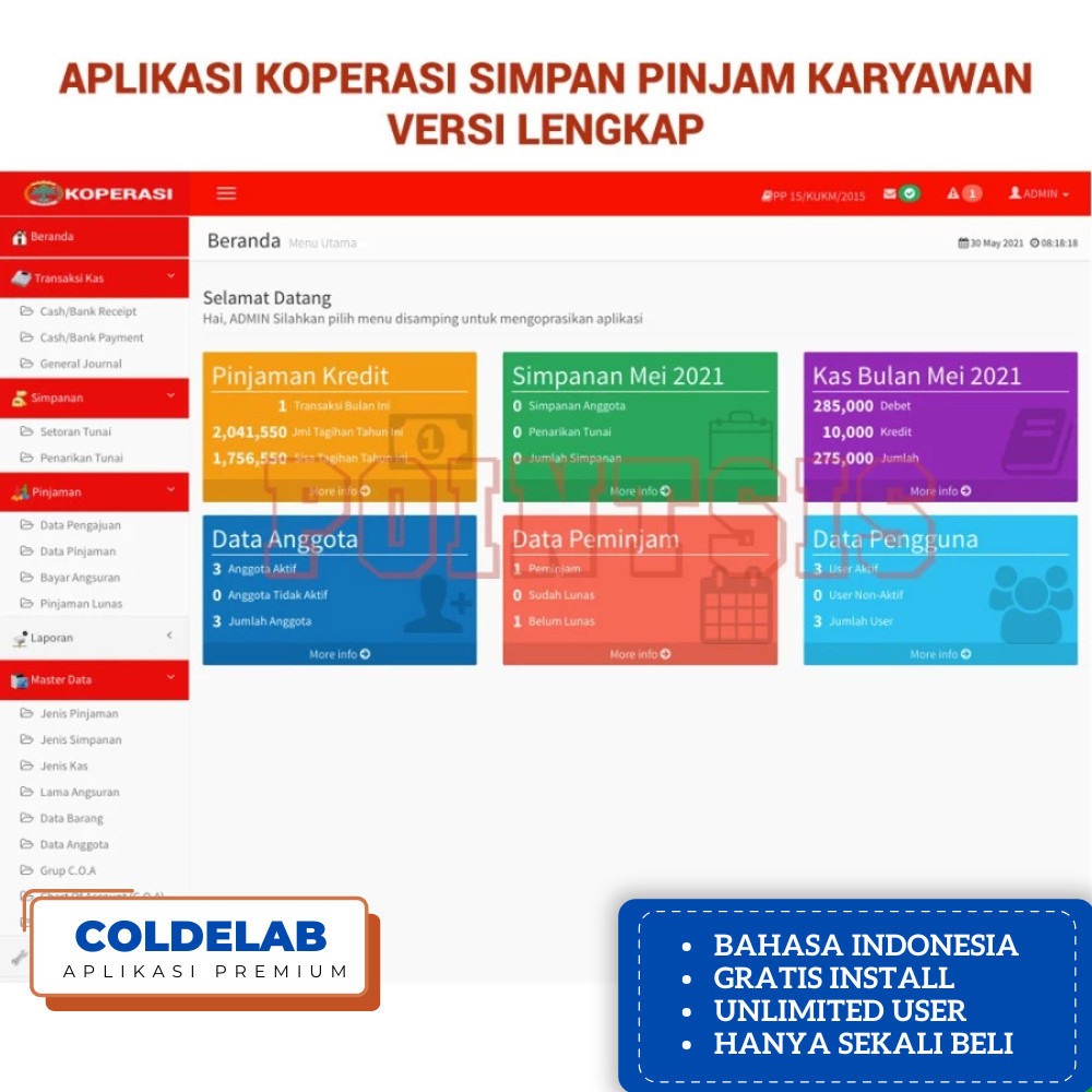 Source Code Aplikasi Koperasi Karyawan Simpan Pinjam PHP CI BGC