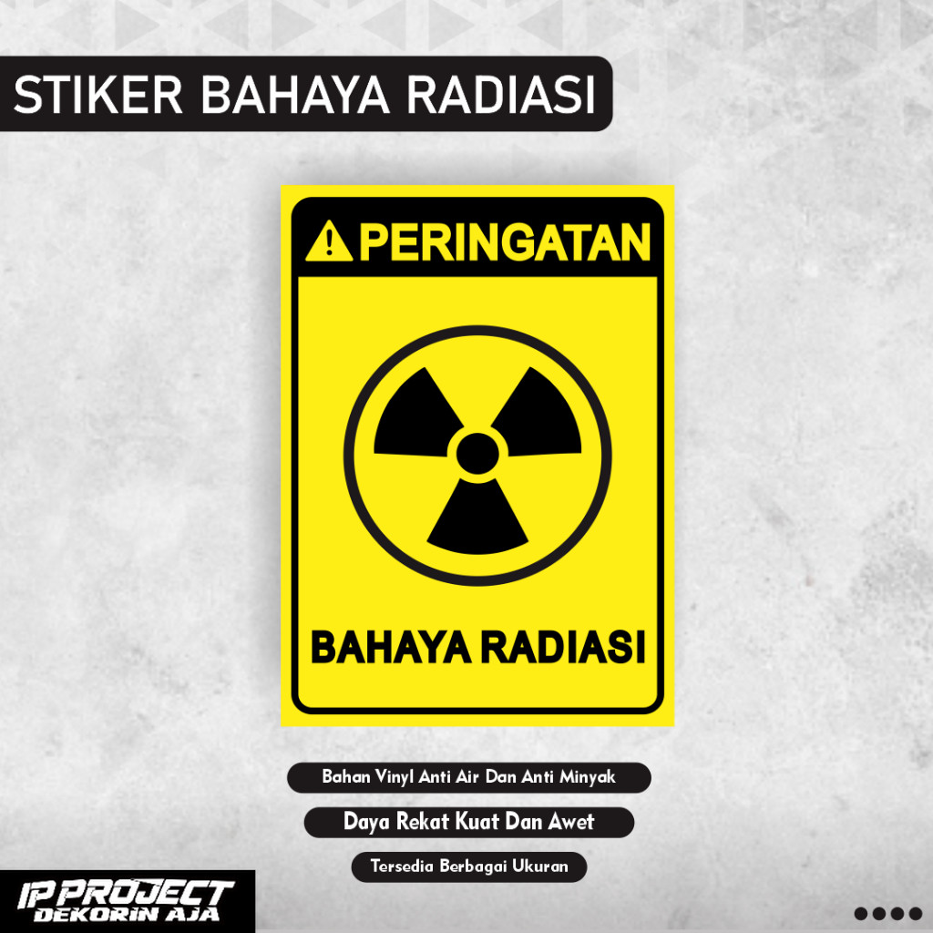 

Sticker Peringatan bahaya radiasi / stiker awas bahaya radiasi / Sticker radiasi
