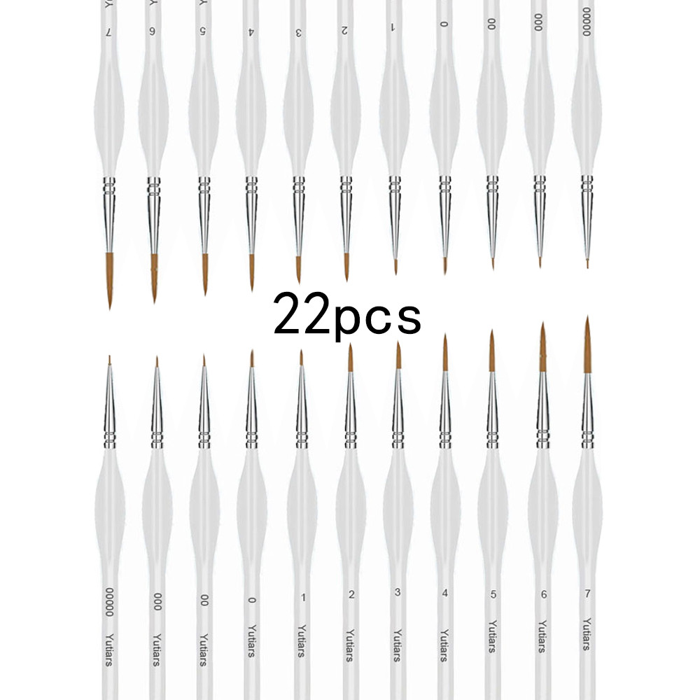 

22pcs Fine White Line Drawing Brush Gouache Oil Painting Pen Hook Line Manicure Student Art Supplies Special Color Stroke Tool