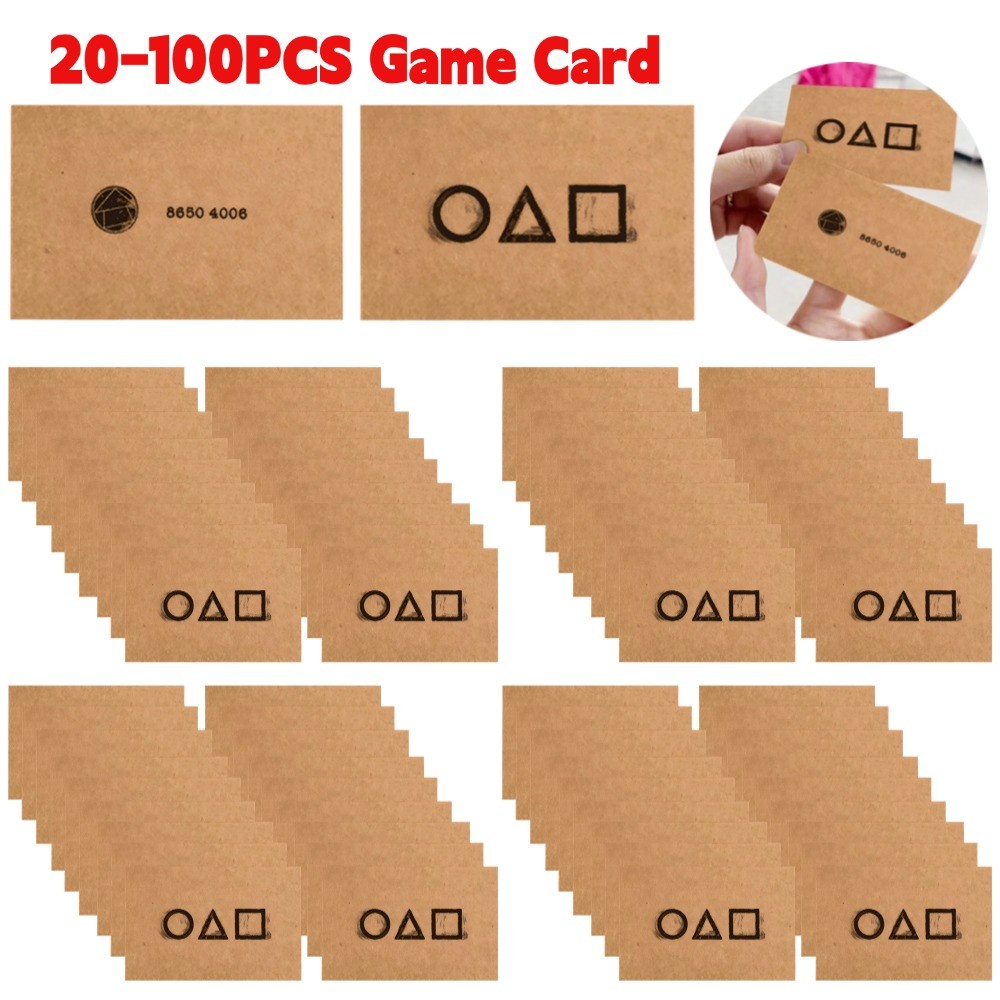 

20-100PCS Card Game Party Invitation Card Cosplay Anime Square Triangle Circle Korean Postcard Cosplay Birthday Party Props Gift