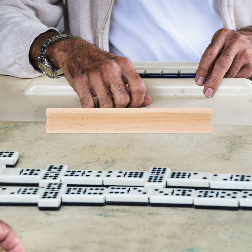 

10 Pcs Tray Wooden Letter Ornaments Domino Trays Holder Decorated Card Game Desktop Holders Ivory Elderly