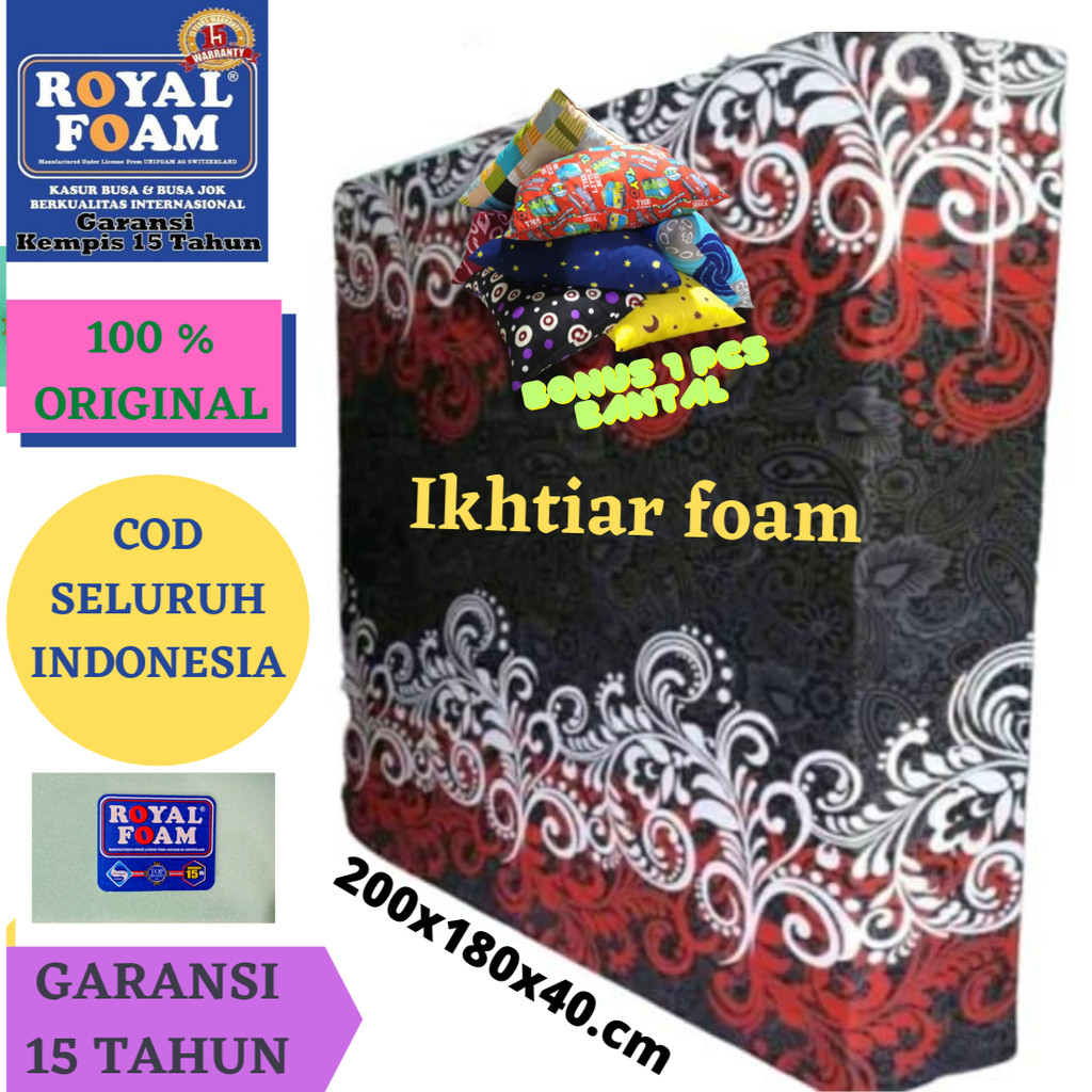 Royal Kasur Busa no 1 tebal 40 cm Royal Foam RK D23 Ukuran 200x180x40 Cm Garansi 15tahun Anti Kempes