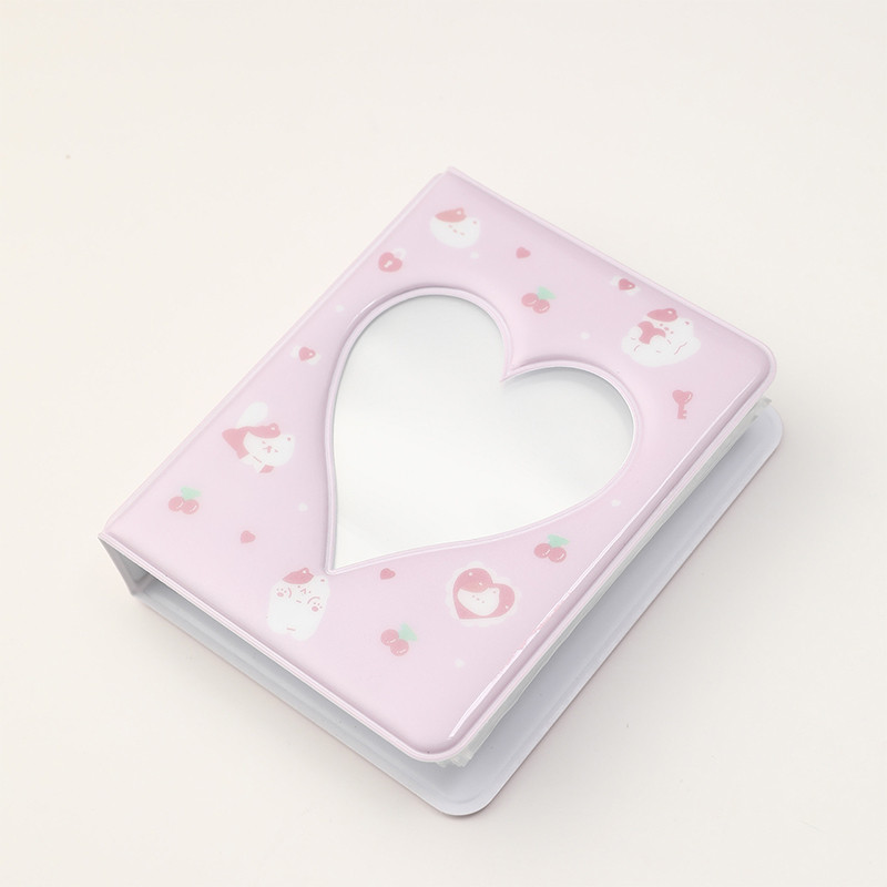 

Pink Cute Tiger Cat Bear Photo Album 3-inch Hollow Love Collect Book Kpop Card Binder Name Card Idol Photo Card Storage Album